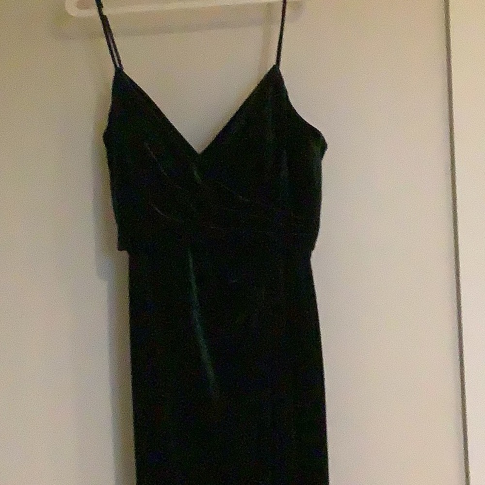 Jasmine Bridesmaids V-neck Spaghetti Strap Velvet Long Bridesmaid Dress